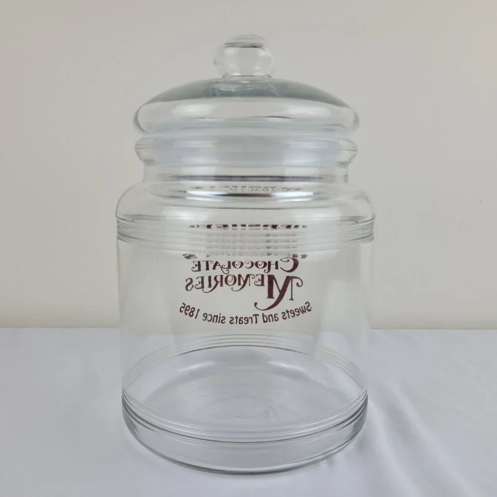 Vintage Hershey’s Chocolate Memories Sweets Treats 1895 Glass cookie jar Lid 90s - Picture 10 of 16